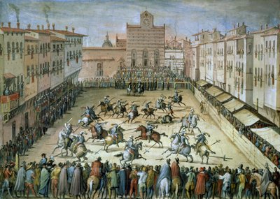 The Joust in the Piazza Santa Croce, Florence, 1555 by Jan van der Straet